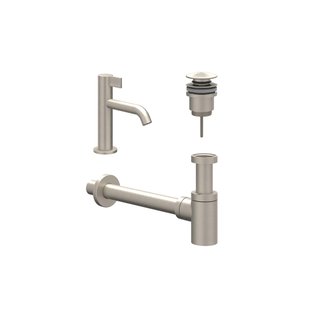 IVY Fonteinset - opbouw - laag - always open plug - Geborsteld nickel PVD 6901413