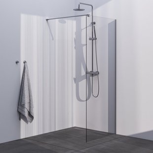 BRAUER Season Inloopdouche - helder glas - 90x200cm - geborsteld RVS GS-SEIC1H90200NG