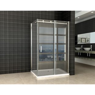 Wiesbaden Pared cabine met 1 schuifdeur 1200 x 900 x 2000 x 8 mm nano helder glas/chroom 20.3851