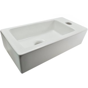 Wiesbaden Rhea S mini fontein rechts 36,5 x 18 x 9 cm keramiek glans wit 32.3497