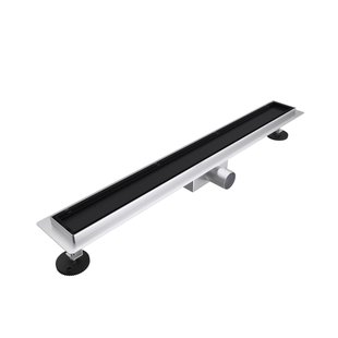 Fortifura Galeria douchegoot 80cm - tegelrooster - vloerflens - mat zwart SW679910/SW1075324