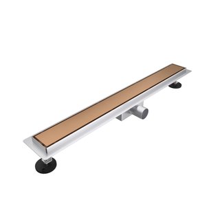 Fortifura Galeria douchegoot - 200cm - gesloten rooster - vloerflens - Geborsteld koper PVD (Koper) SW719880/SW1075365