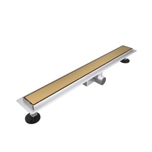 Fortifura Galeria douchegoot - 100cm - gesloten rooster - vloerflens - Geborsteld Messing PVD (Goud) SW679912/SW1075349