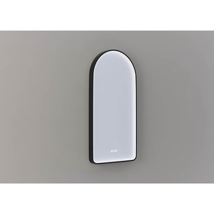 Thebalux Spiegel M27 - Arch model voorzien van indirecte LED in mat zwart kader - kleurwissel - dimfunctie - memory - spiegelverwarming - touchbediening M27500MZ