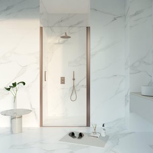 Fortifura Galeria Douchedeur - 80x200 - Profiel - veiligheidsglas - anti kalk - Geborsteld koper PVD (Koper) SW1122484