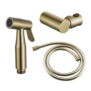 Fortifura Calvi Bidetset - handdouche - slang 150cm - houder - Geborsteld Messing PVD (Goud) SW970018 SW720567 SW767381