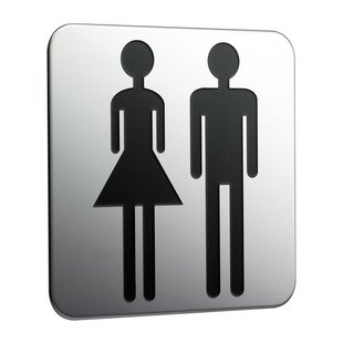 Emco System 2 deurplaat dames en heren chroom 357600000