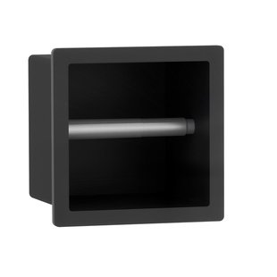 Fortifura Calvi Toiletrolhouder - inbouw - 17.3x17.3x15.3cm - Mat zwart SW1126058