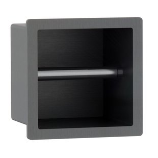 Fortifura Calvi Toiletrolhouder - inbouw - 17.3x17.3x15.3cm - Geborsteld Gunmetal PVD SW1126063