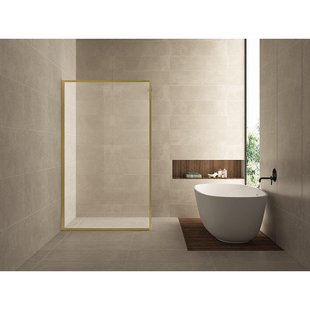 Wiesbaden Square inloopdouche 1200 x 2000 x 8 mm nano helder glas/geborsteld messing 20.3302