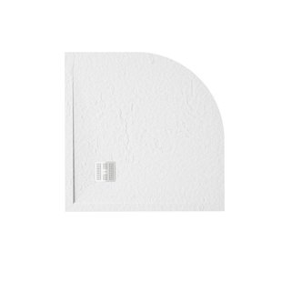 ZEZA Grade douchevloer - 80x80cm - antislip - antibacterieel - mineraalmarmer - kwartrond - mat wit 400000000000009472