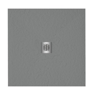 ZEZA Grade douchevloer - 100x100cm - antislip - antibacterieel - mineraalmarmer - vierkant - mat cemento (grijs) 400000000000019415