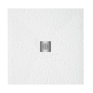 ZEZA Grade douchevloer - 80x80cm - antislip - antibacterieel - mineraalmarmer - vierkant - mat wit 400000000000020006