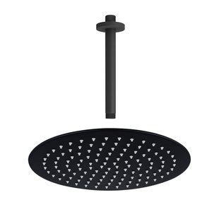 Fortifura Calvi Hoofddouche - 25cm - rond - plafondarm 20cm - zwart mat SW720553/SW377853