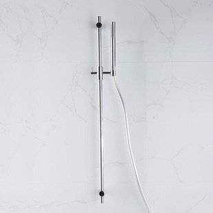 Fortifura Calvi glijstangset met staafhanddouche, gladde doucheslang chroom SW767487/SW496810/SW767378
