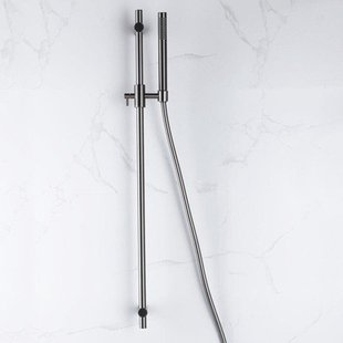Fortifura Calvi glijstangset met staafhanddouche, gladde doucheslang Geborsteld Gunmetal PVD SW767491/SW766537/SW721165