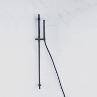Fortifura Calvi glijstangset met staafhanddouche, gladde doucheslang mat zwart SW767488/SW496811/SW706210