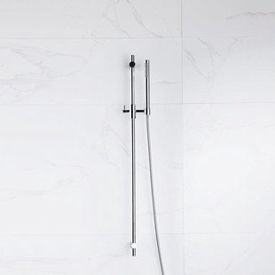 Fortifura Calvi glijstangset met staafhanddouche, metalen doucheslang chroom SW767487/SW496810/SW767373