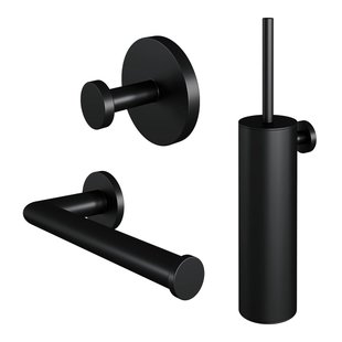 Brauer Black Edition Toilet Accessoireset - 3-delig - mat zwart 5-S-323