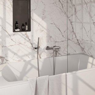 Brauer Chrome Edition Badkraan - douchegarnituur - handdouche staaf 1 stand - gladde knop - chroom 5-CE-232