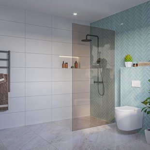 Fortifura Galeria Inloopdouche - rookglas - 110x200cm - 8mm - nano - blind inbouw profiel SW915252 SW1102415