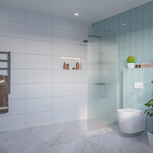 Fortifura Galeria Inloopdouche - ribbel glas - 80x200cm - 8mm - nano - blind inbouw profiel SW797952 SW1102415