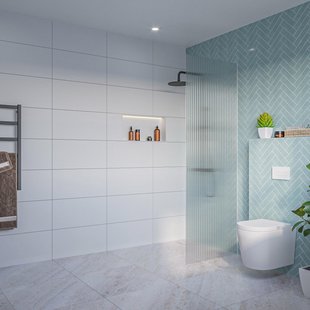 Fortifura Galeria Inloopdouche - ribbel glas - 70x200cm - 8mm - nano - blind inbouw profiel SW797949 SW1102415