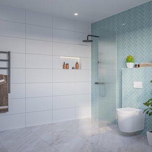 Fortifura Galeria Inloopdouche - ribbel glas - 50x200cm - 8mm - nano - blind inbouw profiel SW797947 SW1102415