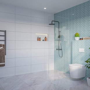 Fortifura Galeria Inloopdouche - helder glas - 90x200cm - 8mm - nano - blind inbouw profiel SW797926 SW1102415