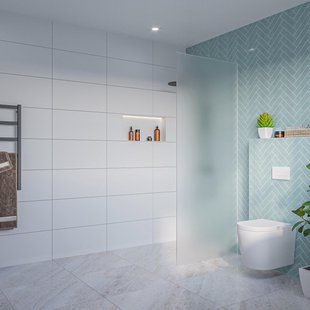 Fortifura Galeria Inloopdouche - mat glas - 80x200cm - 8mm - nano - blind inbouw profiel SW797925 SW1102415