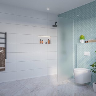 Fortifura Galeria Inloopdouche - mat glas - 70x200cm - 8mm - nano - blind inbouw profiel SW797924 SW1102415