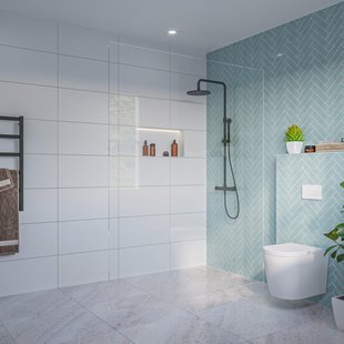 Fortifura Galeria Inloopdouche - helder glas - 160x200cm - 8mm - nano - blind inbouw profiel SW797918 SW1102415