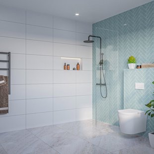 Fortifura Galeria Inloopdouche - helder glas - 60x200cm - 8mm - nano - blind inbouw profiel SW797912 SW1102415