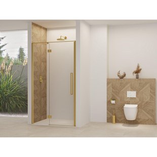 Van Rijn Products ST07 Deur vast deel - 98x200 - helder glas - stabilisatiestang - Messing Geborsteld ST07300100HESB