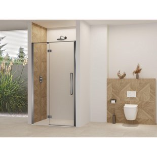 Van Rijn Products ST07 Deur vast deel - 118x200cm - helder glas - stabilisatiestang - Gunmetal Geborsteld ST07300120HEGM