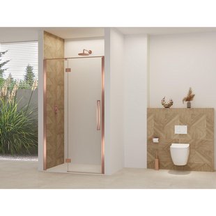 Van Rijn Products ST07 Deur vast deel - 138x200cm - helder glas - stabilisatiestang - Koper Geborsteld ST07300140HESC