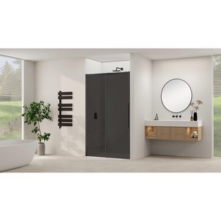 Van Rijn Products ST09 Schuifdeur vast deel - 117.5x200cm - grijs rookglas - soft-close - incl. Zwart ST09300120GRZW