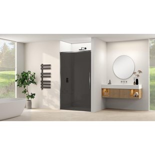 Van Rijn Products ST09 Schuifdeur vast deel - 177.5x200cm - grijs rookglas - soft-close - incl. Gunmetal Geborsteld ST09300180GRGM