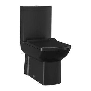 Creavit Lara Staande Toilet - onderpot - zonder bidet sproeier - muur/onderuitgang - mat zwart LR360-11SM00E-0000