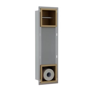 Fortifura Calvi Inbouw Reserve- en toiletrolhouder - Geborsteld Messing PVD (Goud) SW1126050/SW1126053