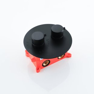 Fortifura Calvi Thermostatische Inbouwkraan - inbouwdeel - rond - mat zwart SW721167/SW1171107