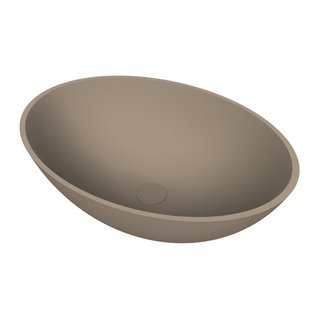 Arcqua Prince waskom - opbouw - ovaal - 49x34cm - mat truffel WAS807105