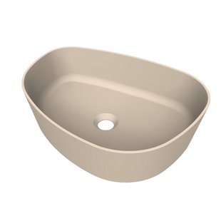 Arcqua Rocker waskom - opbouw - organisch links - 50x37cm - mat zand WAS557975