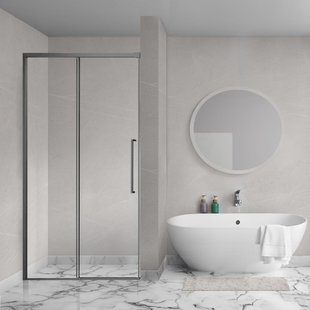 Aqua Vista Lokla Linea nisdeur - 100x200cm - incl. montageset - gunmetal R-GML-LC100-SCX