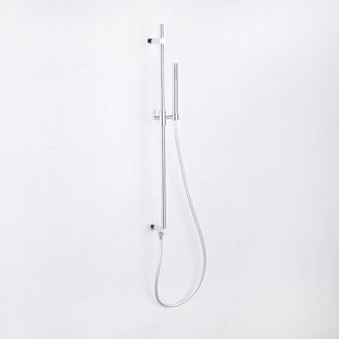 Fortifura Calvi Glijstangset - geïntegreerde wandaansluitbocht - doucheslang metaal- handdouche staaf - chroom SW1111526//SW970048//SW496810