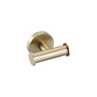 Fortifura Calvi Handdoekhaak - rond - dubbel - Geborsteld Messing PVD (Goud) Double_Towelhook_BM
