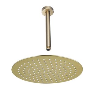 Fortifura Calvi Hoofddouche - 30cm - rond - plafondarm 20cm - Geborsteld Messing PVD (Goud) SW1139122/SW720557