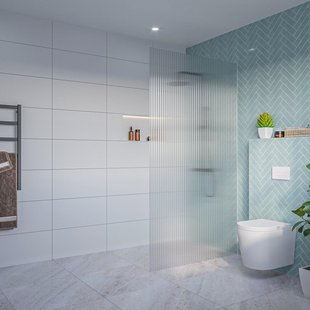 Fortifura Galeria Inloopdouche - ribbel glas - 100x200cm - 8mm - nano - blind inbouw profiel SW797955 SW1102415