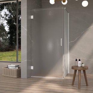 Fortifura Galeria Douchecabine - 90x100x200cm - scharnieren - deurgreep - vlak - gesatineerd veiligheidsglas - Mat wit SW1122553/SW1122562/SW797906/SW797927