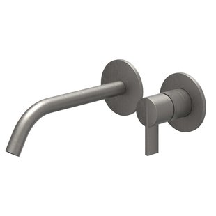 IVY Pact Wastafelmengkraan - 2-gats - gebogen uitloop - met inbouwdeel - geborsteld metal black PVD SW1030836/SW1030894